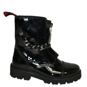 New! Zadig & Voltaire Sz 38 Black Joe Cecilia Patent Leather Ankle Boots DD455A